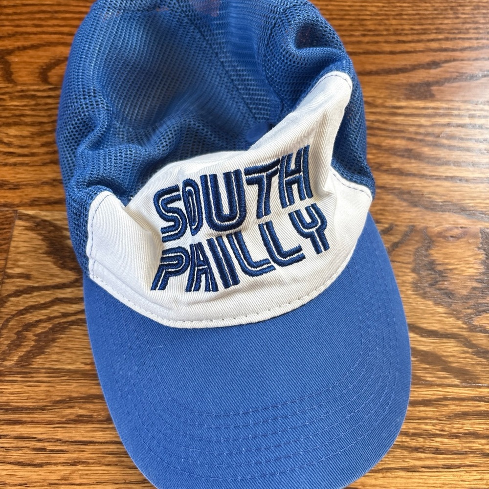 South Philly Mesh Baseball Cap in Blue and Cream